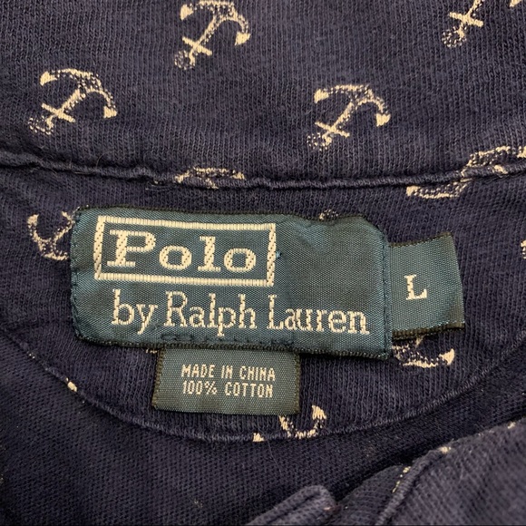 Polo Ralph Lauren Navy Nautical Polo Size Large - Picture 4 of 5